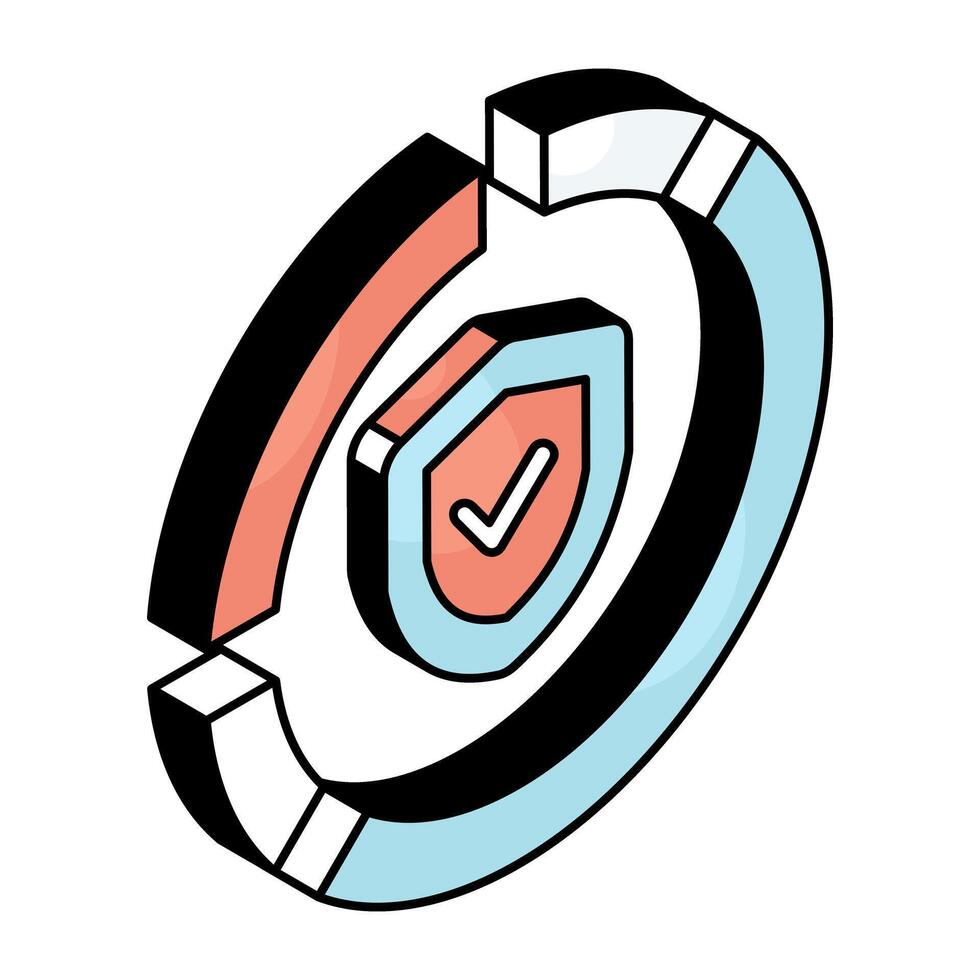A trendy design icon of graph protection vector