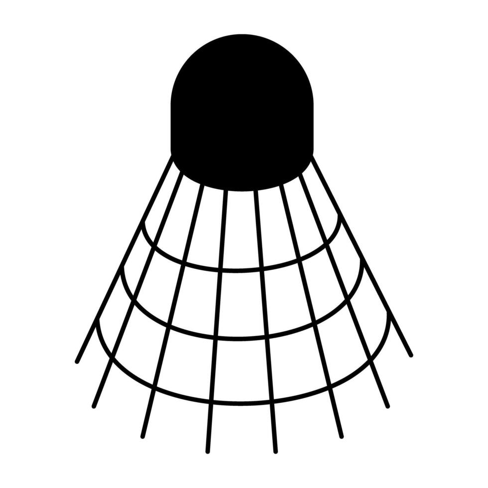 Badminton birdie icon, flat design of shuttlecock vector