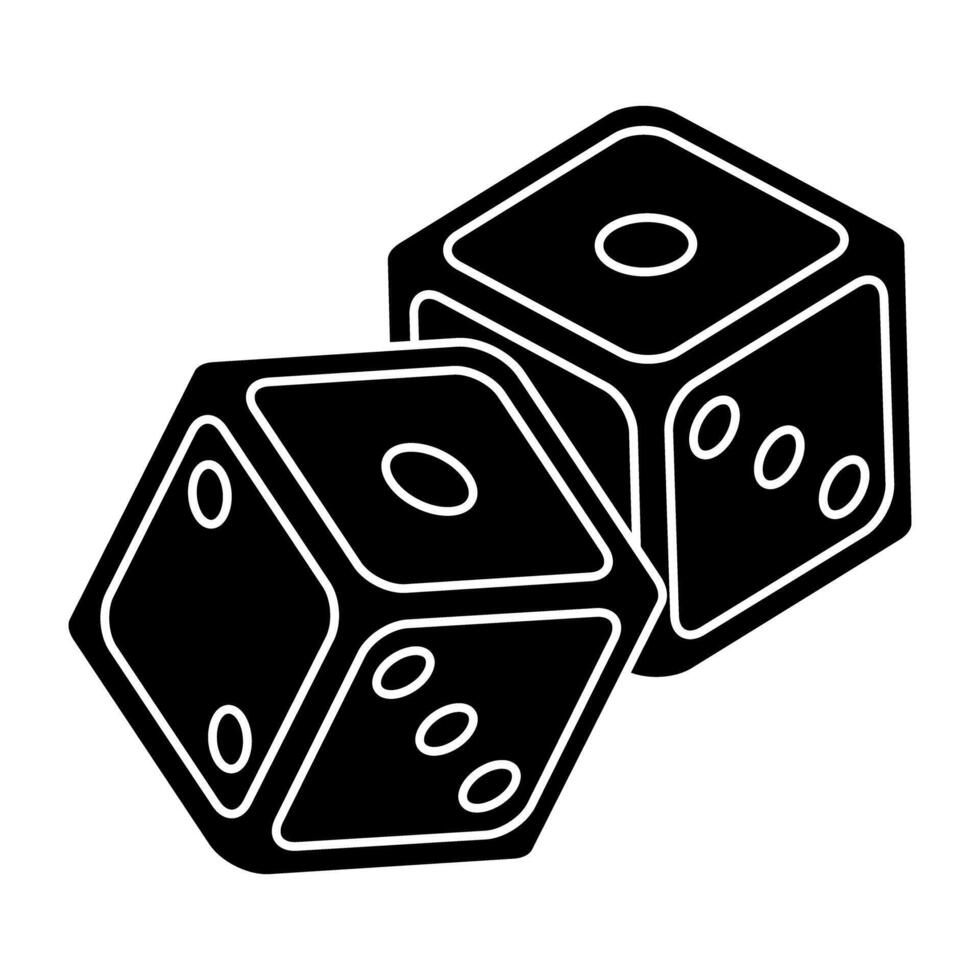 A flat design, icon of ludo dices vector