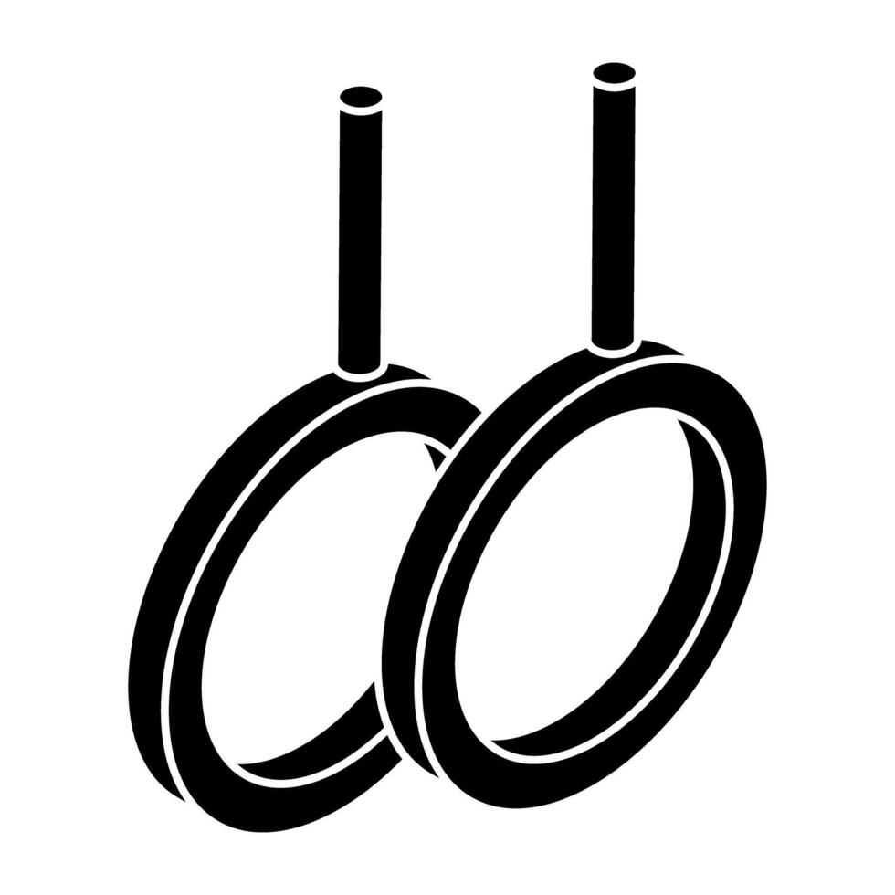 design of gymnastic rings, flat icon vector