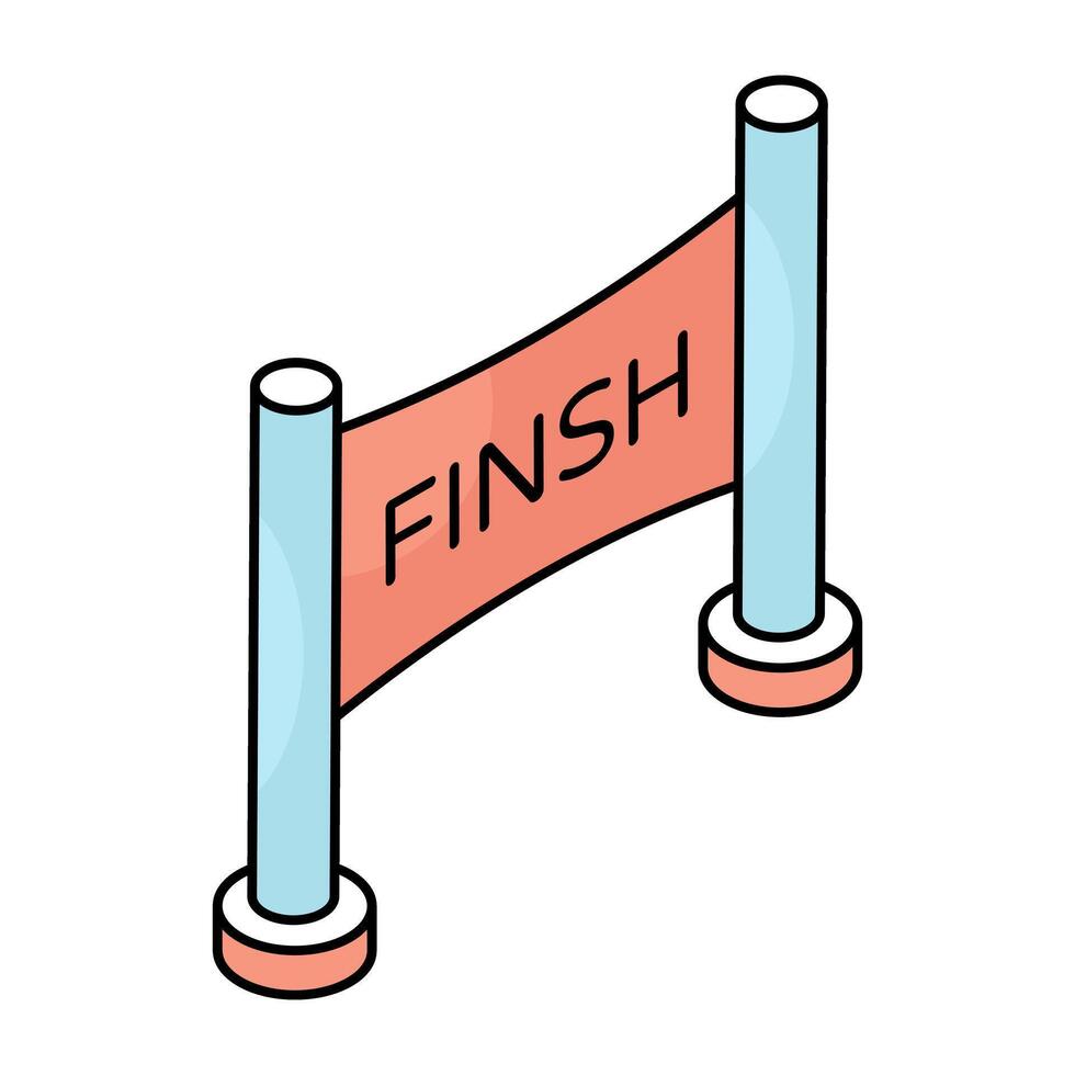 An icon design of finish line vector