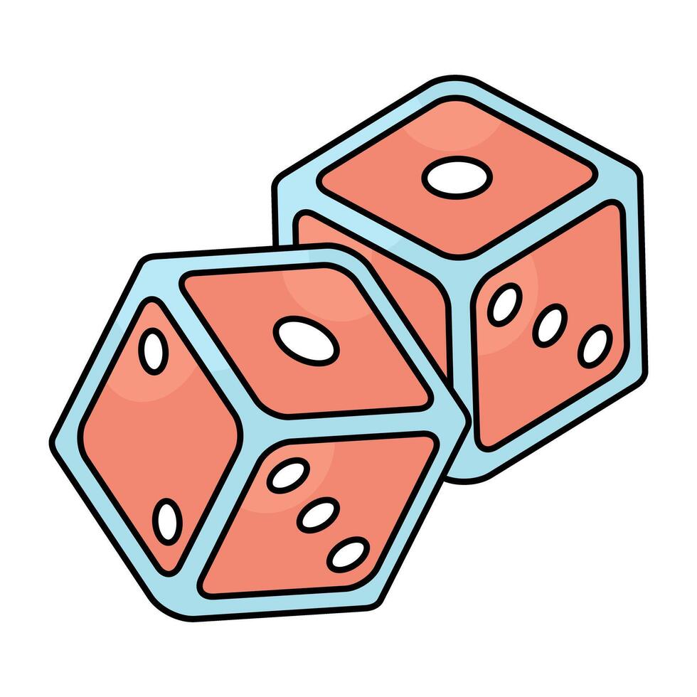 A flat design, icon of ludo dices vector