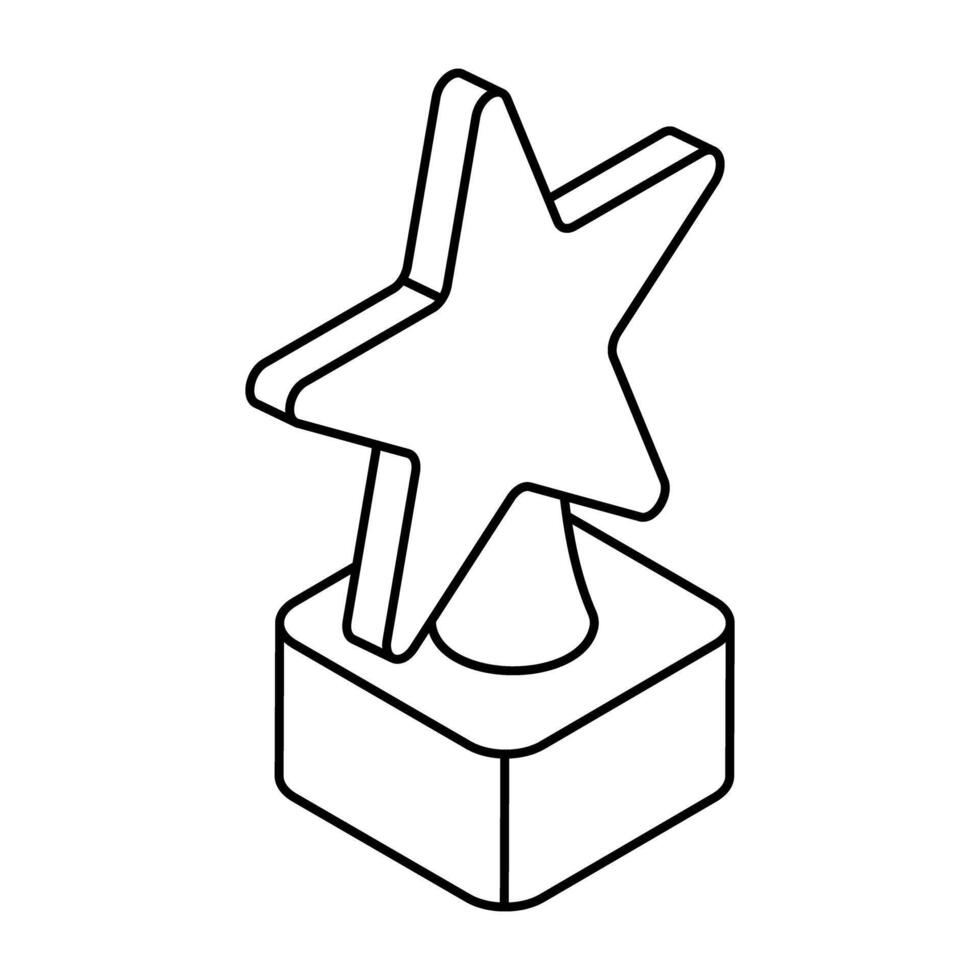 A flat design icon of star trophy cup vector