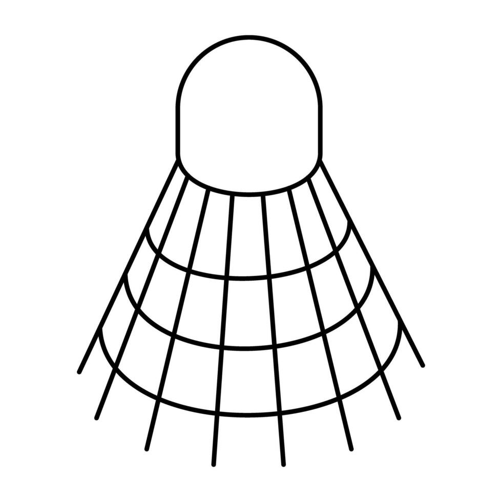 Badminton birdie icon, flat design of shuttlecock vector