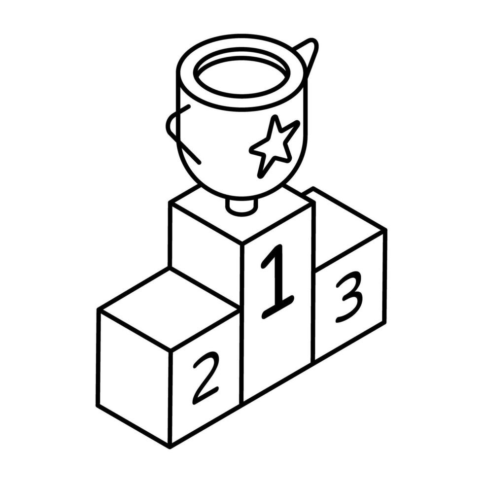 Position ranking board, icon of leaderboard vector