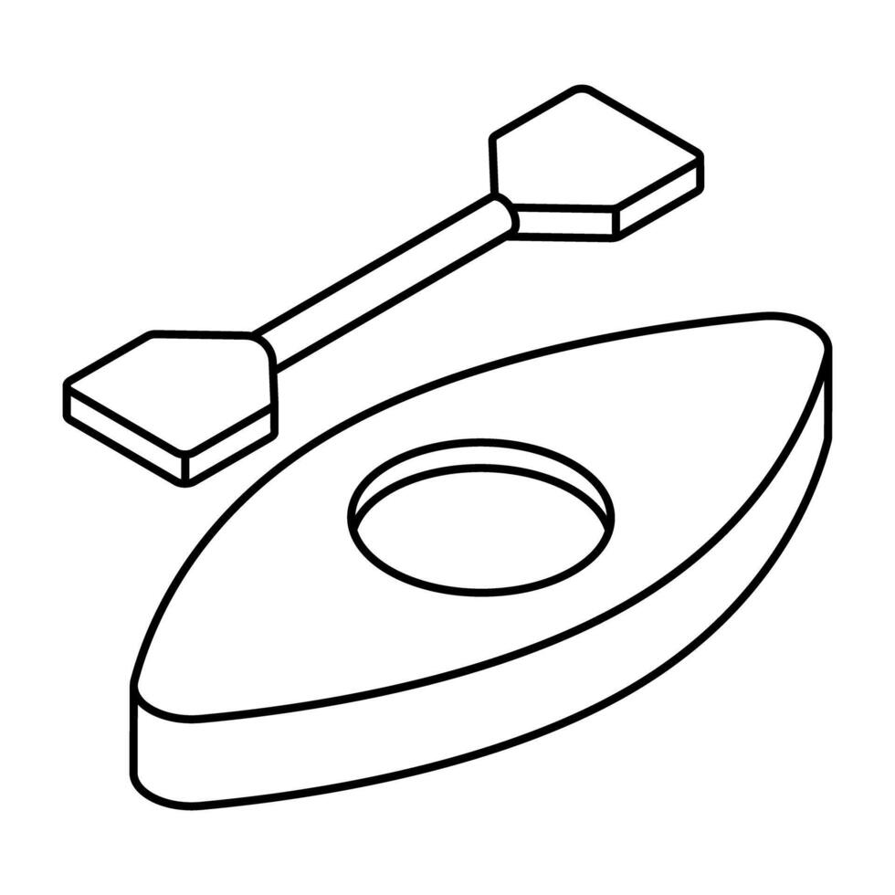 A flat design icon of canoe vector