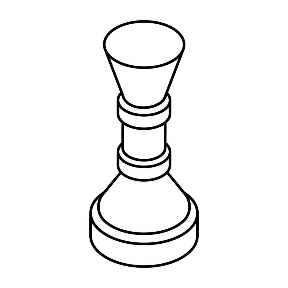 Strategy game icon, flat design of chess pawn vector