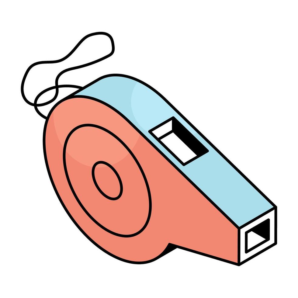 A shrill sound icon, flat design of whistle vector