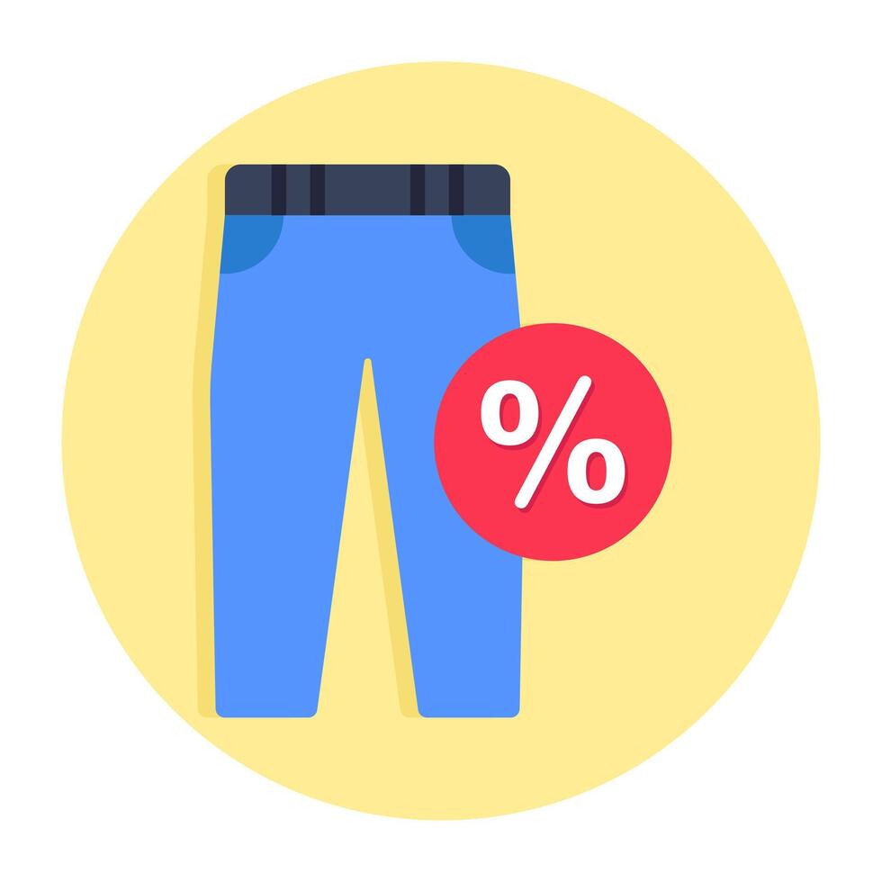 A creative design icon of pant discount vector