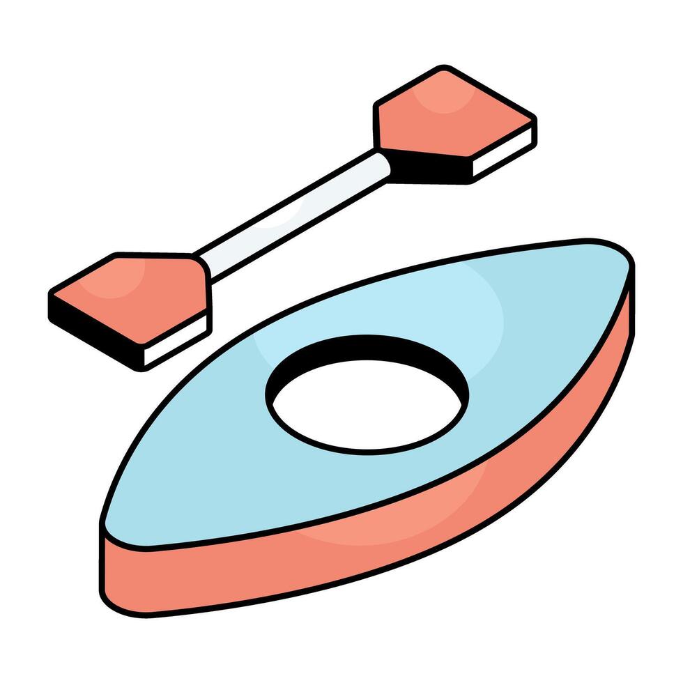 A flat design icon of canoe vector