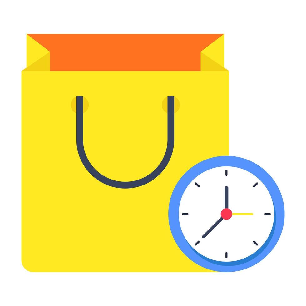 A colored vectors design of shopping time
