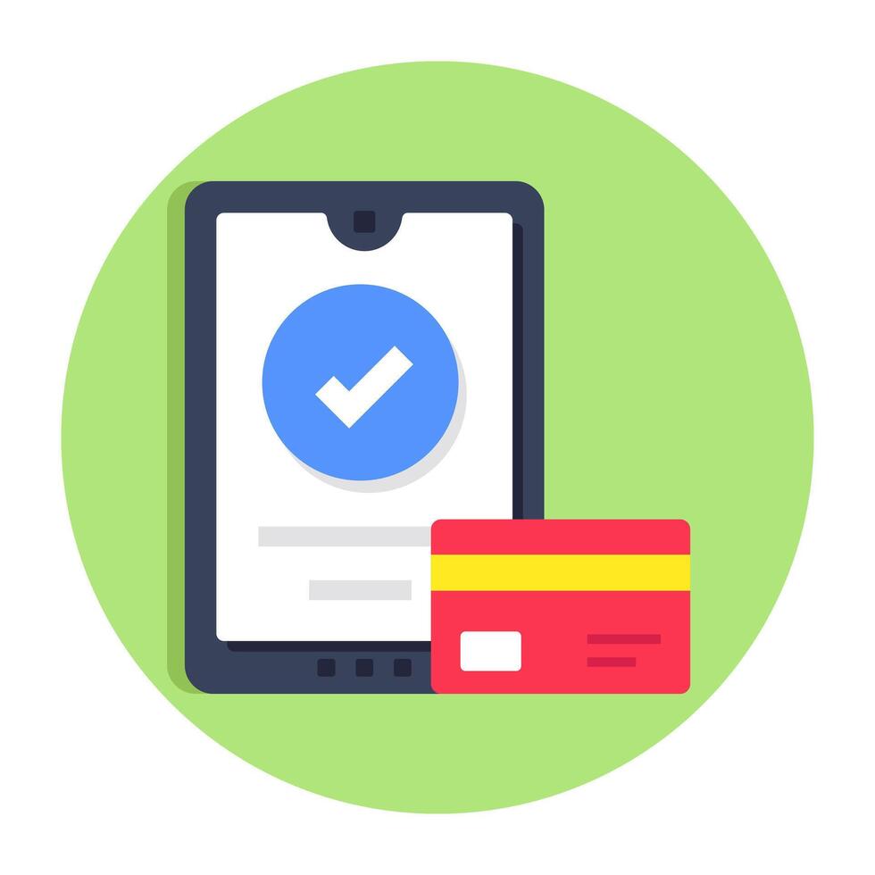 Mobile card payment icon in trendy vectors design