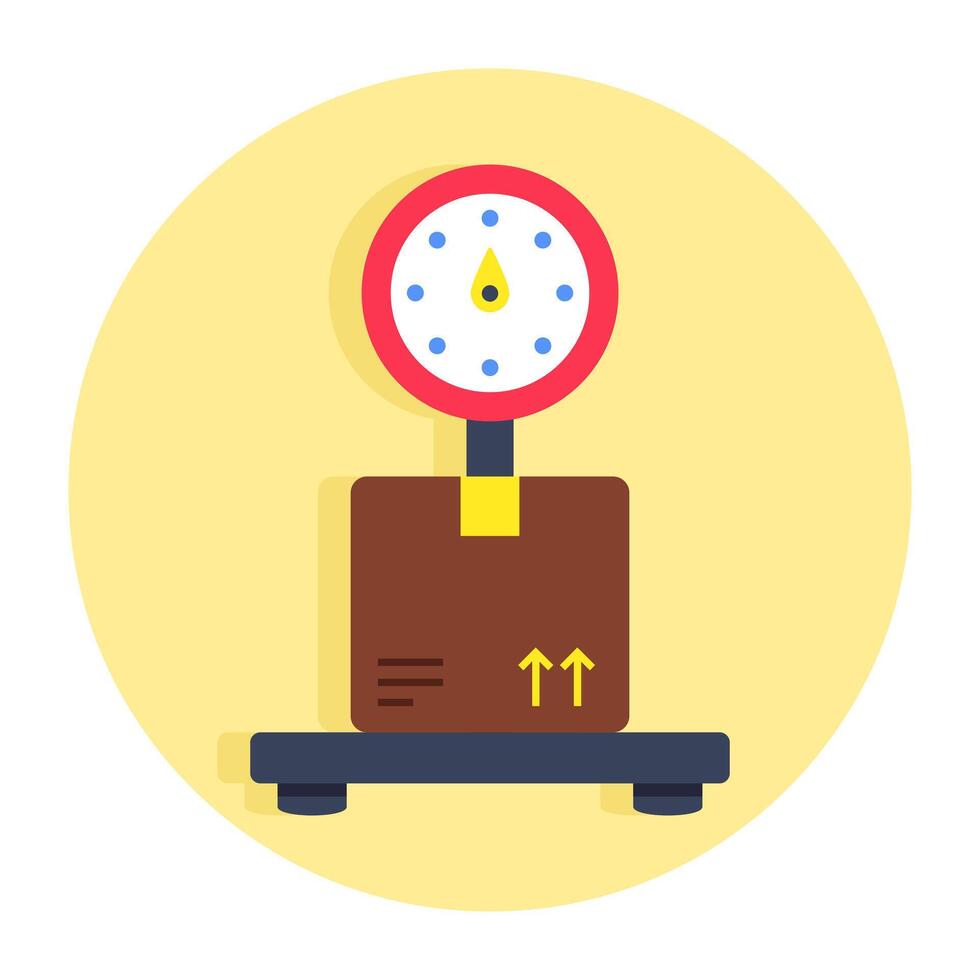 Conceptual flat rounded design icon of parcel weighing vector