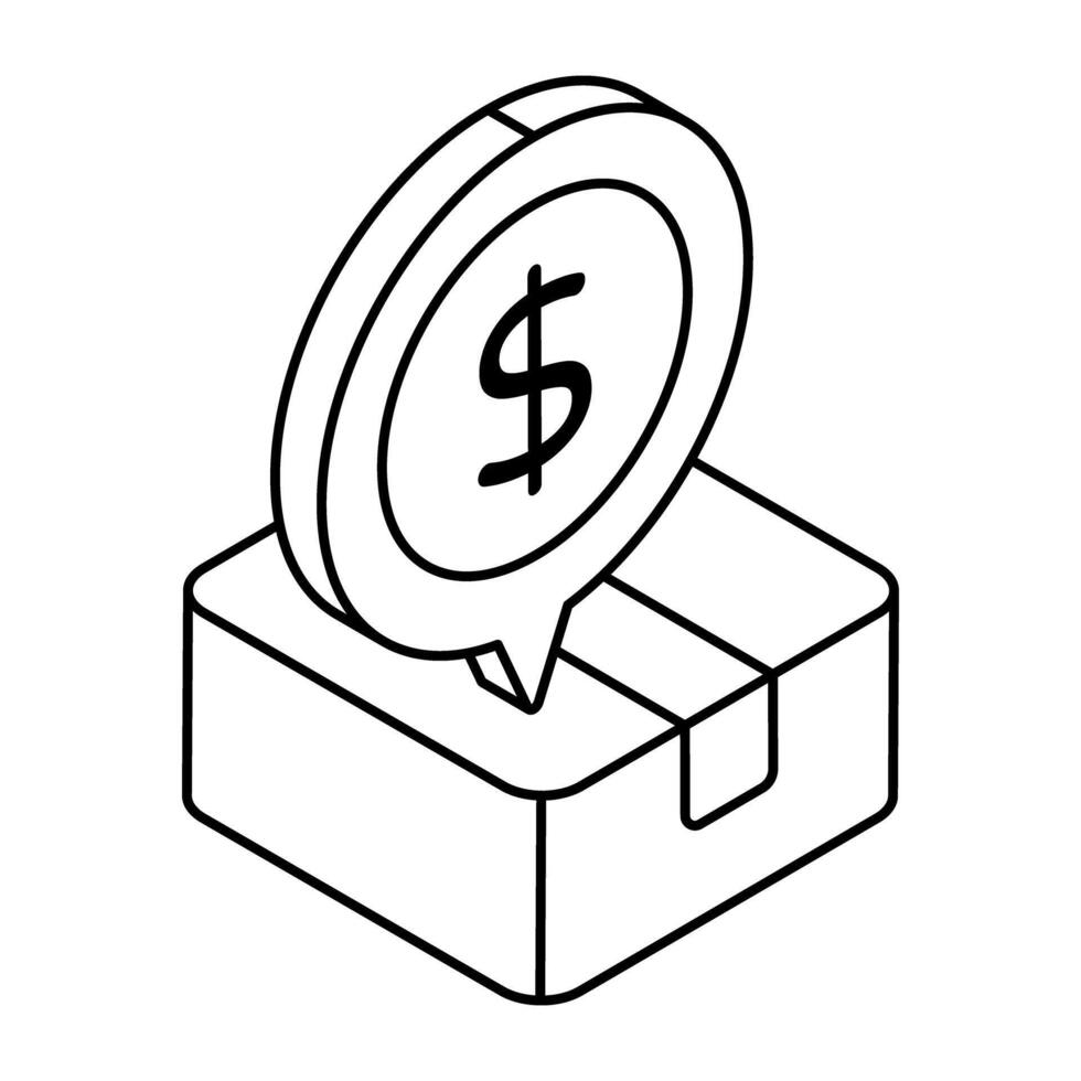 Conceptual flat design icon of cash on delivery vector