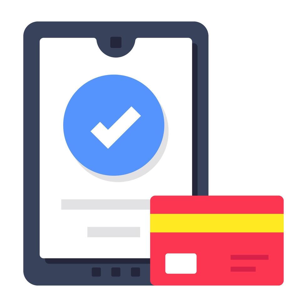 Mobile card payment icon in trendy vectors design