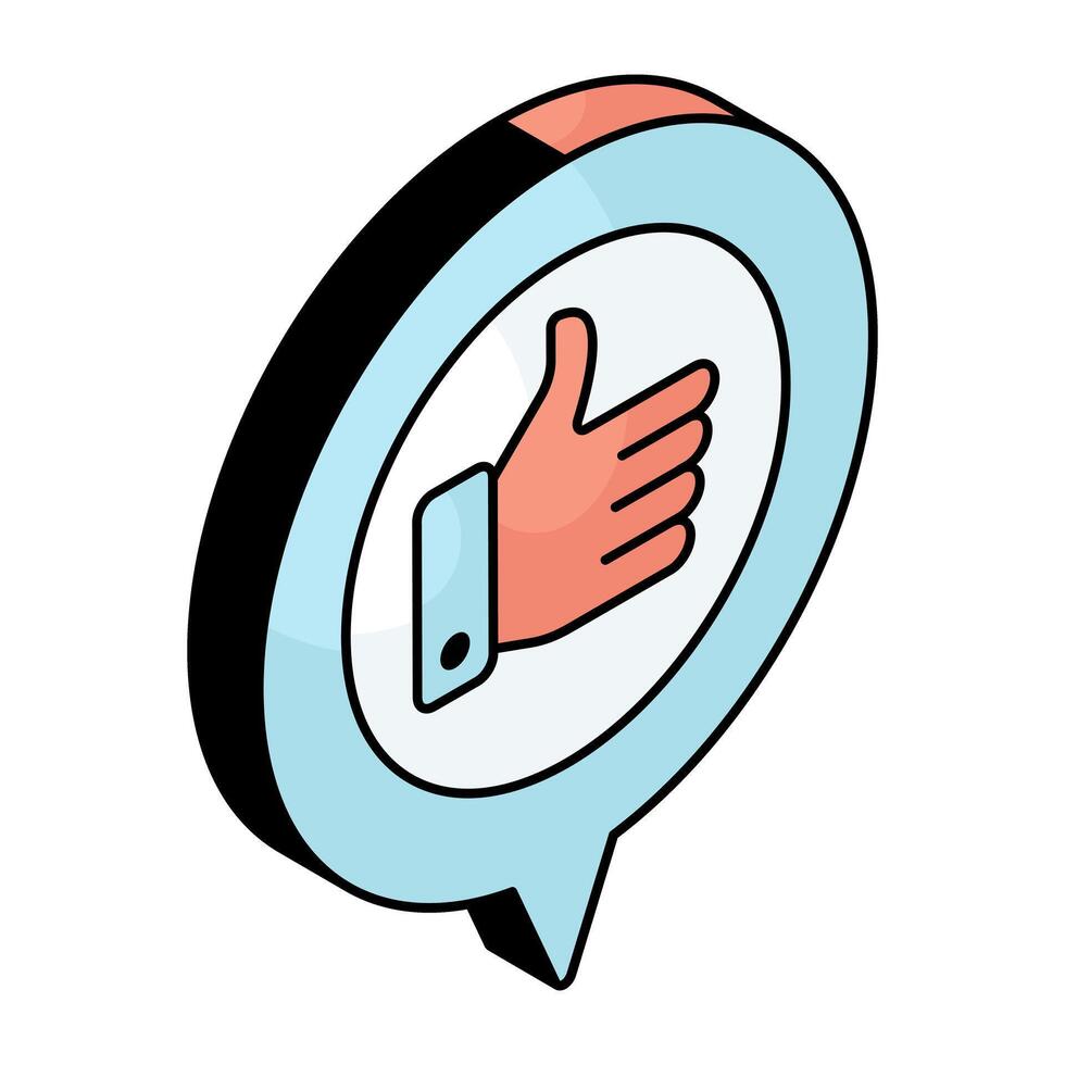 A flat design icon of customer feedback vector