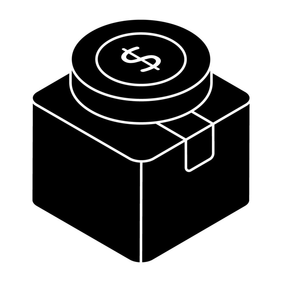 Conceptual flat design icon of cash on delivery vector