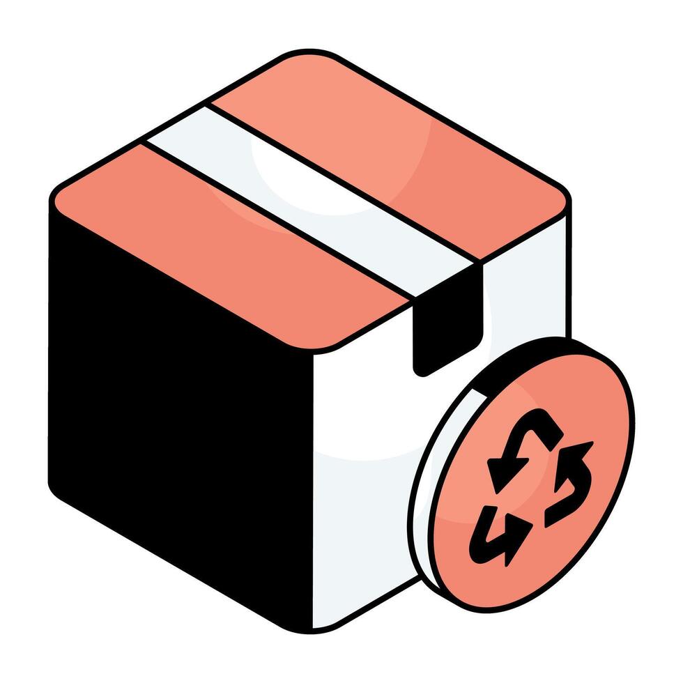 A unique design icon of parcel recycling vector