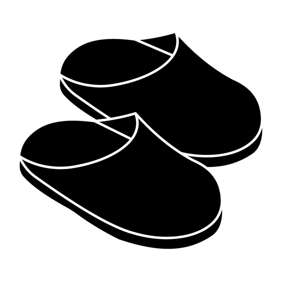 A solid design icon of shoes vector