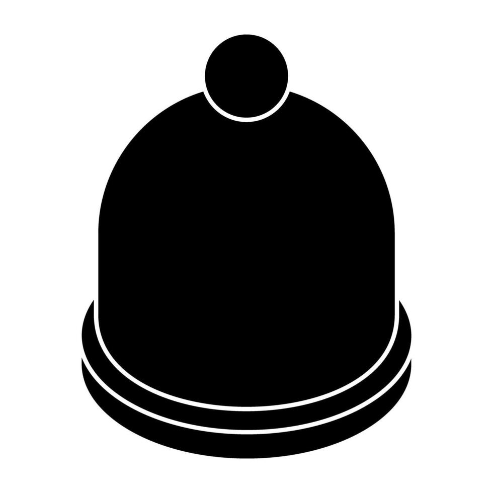 A solid design icon of cap vector