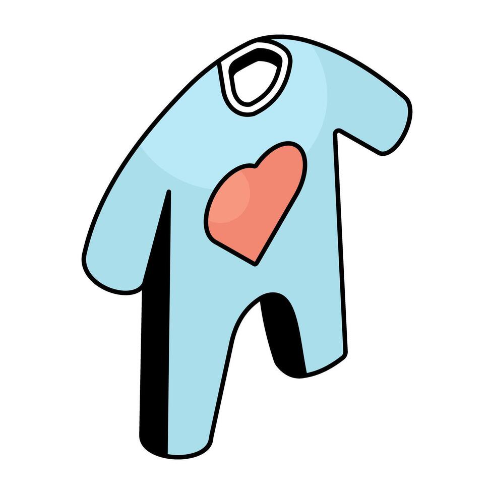 A flat design icon of baby Romper vector