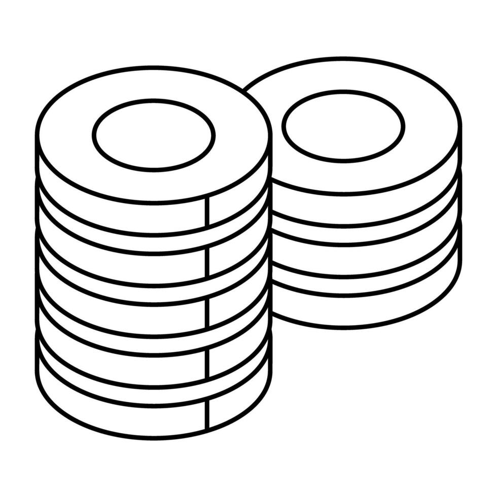 A colored design icon of casino tokens vector