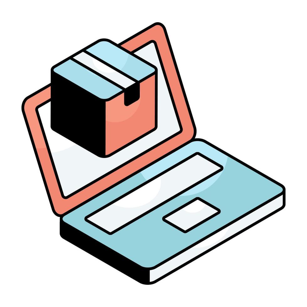 An icon design of online parcel vector