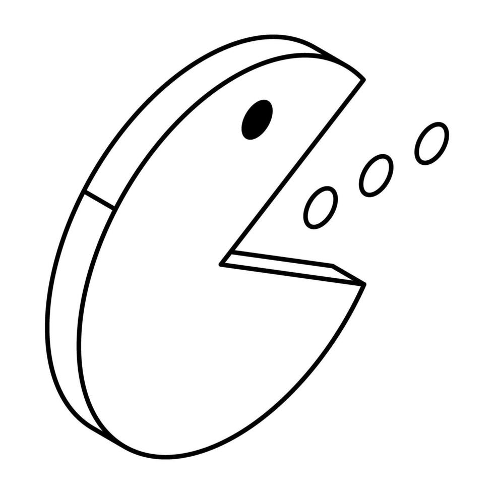 Creative design icon of bubble eating game vector