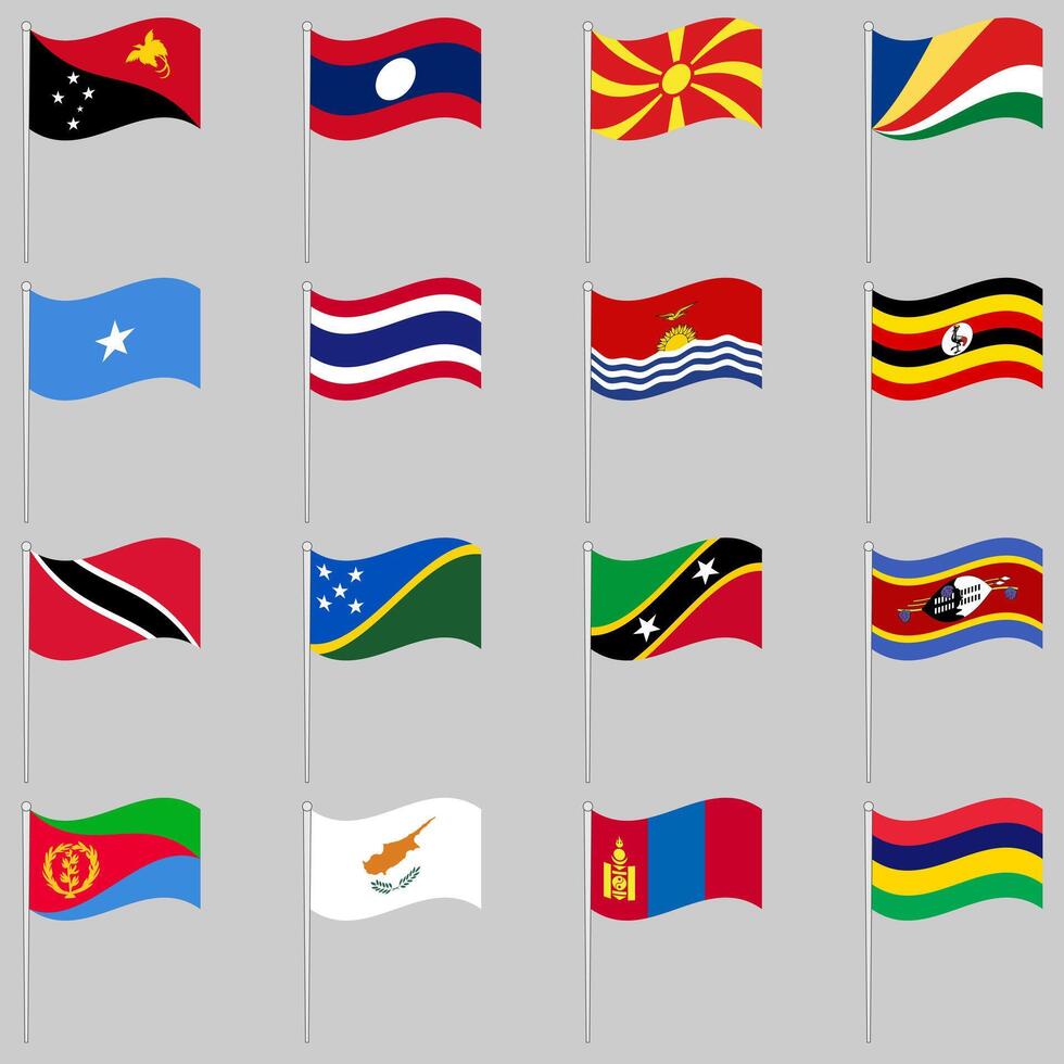Large set of flags of different countries vector