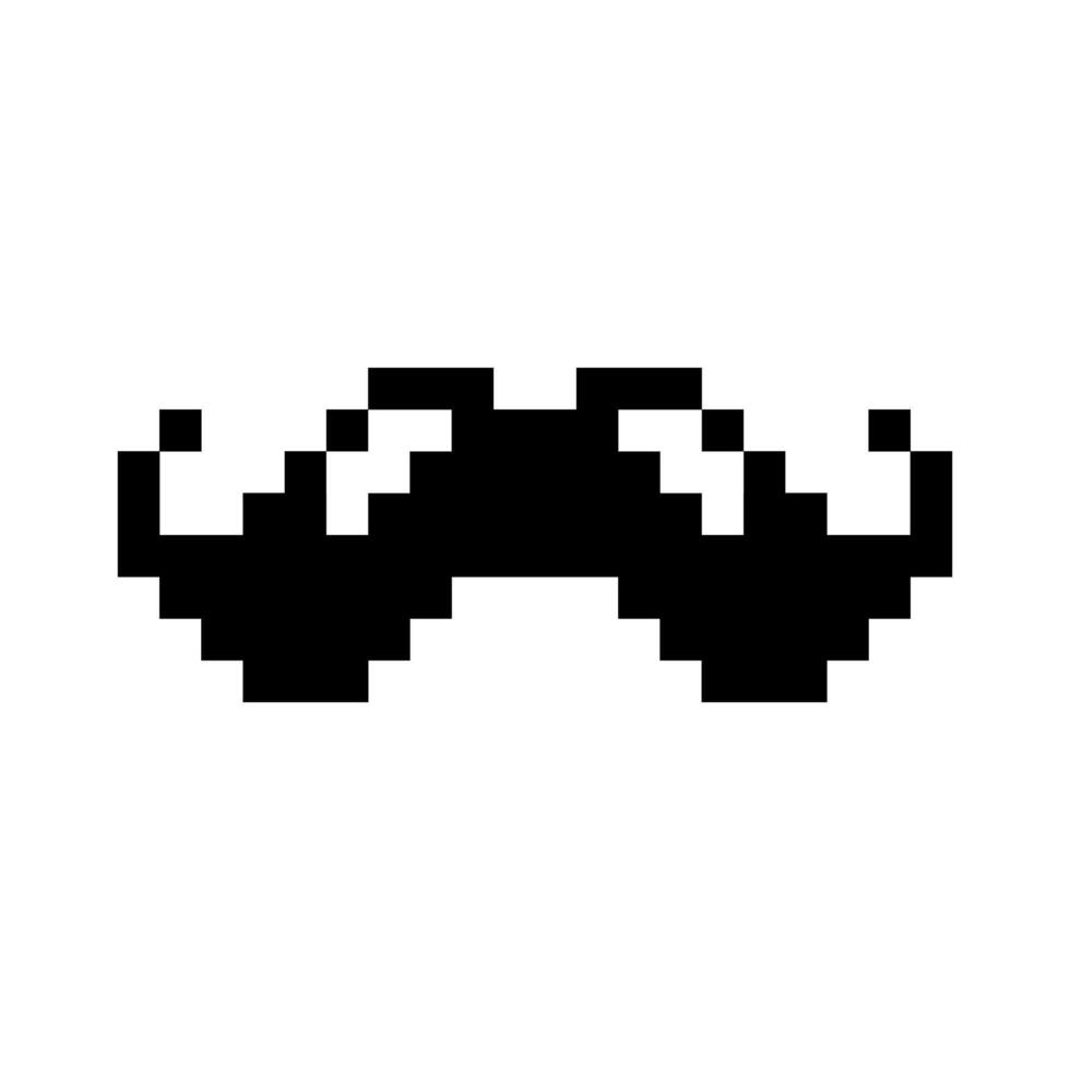 Moustache. Pixel icon of a man moustache. Arcade game, 8-bit. Pixel art on a white background. vector