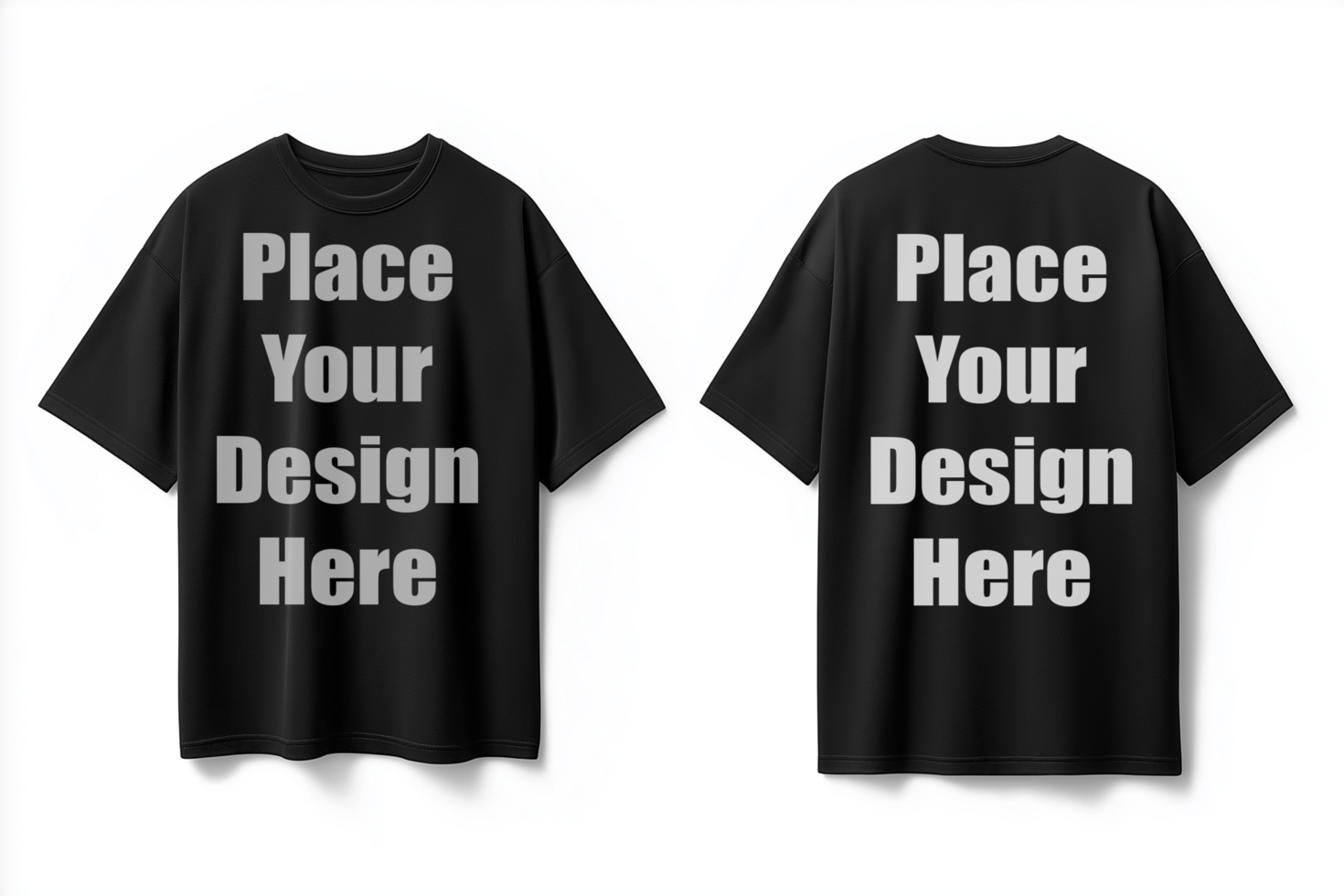 Black Oversize Shirt Front and Back Mockup psd