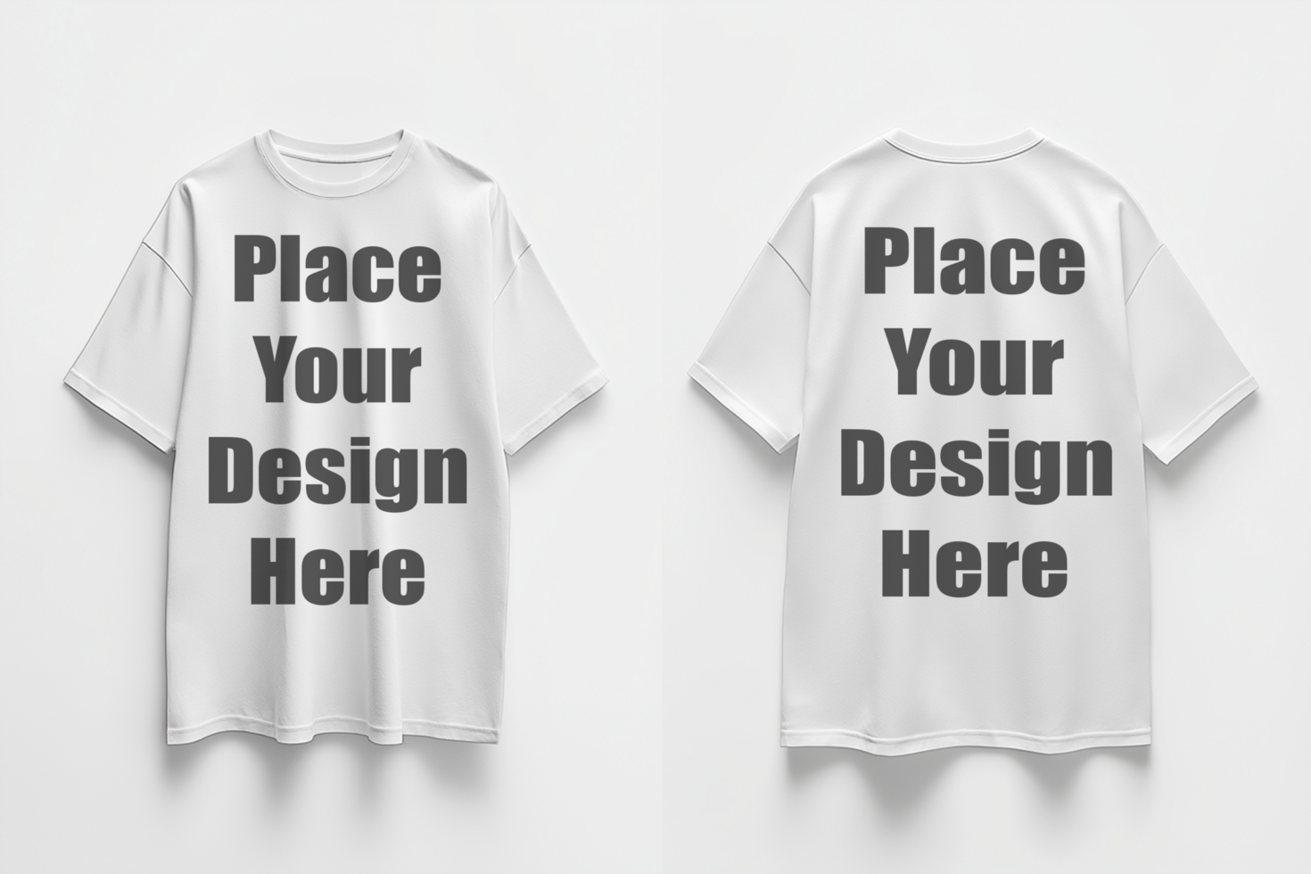 White Oversize Shirt Front and Back Mockup psd