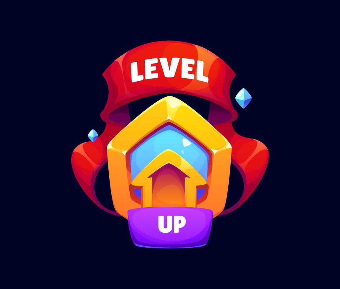 Level up game reward, rate icon for interfaces vector