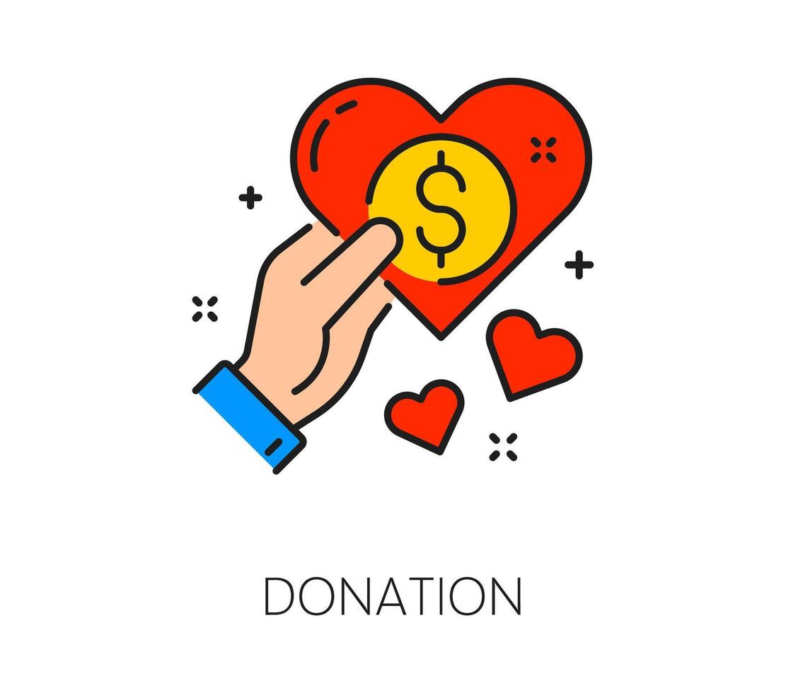Online blogging donation service line icon vector