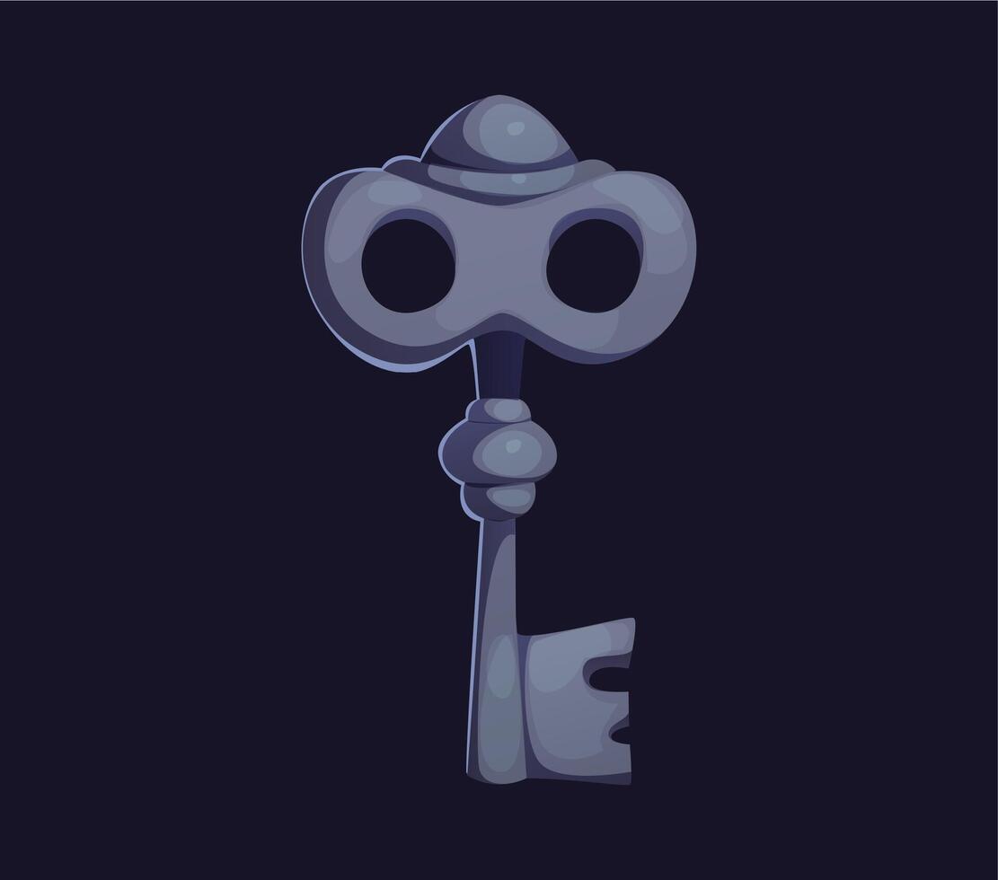 Cartoon vintage key features distinctive bow vector
