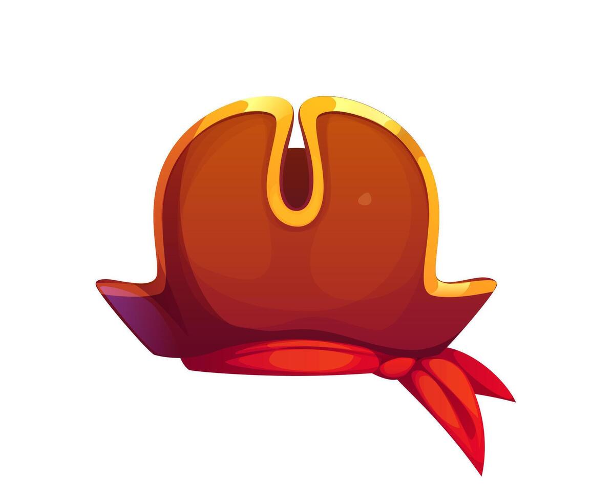Cartoon pirate tricorn hat with red bandana vector