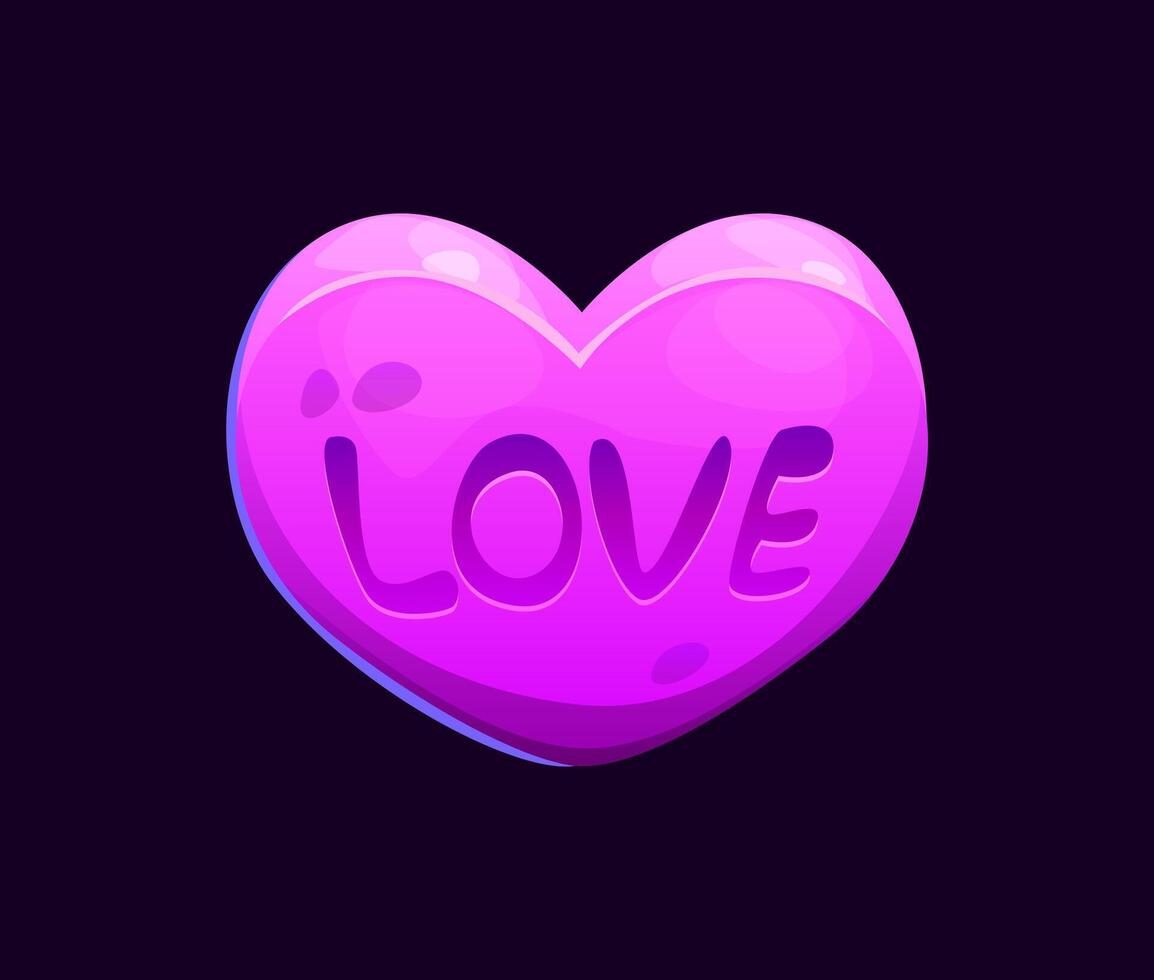 Cartoon game heart asset for romantic valentines vector