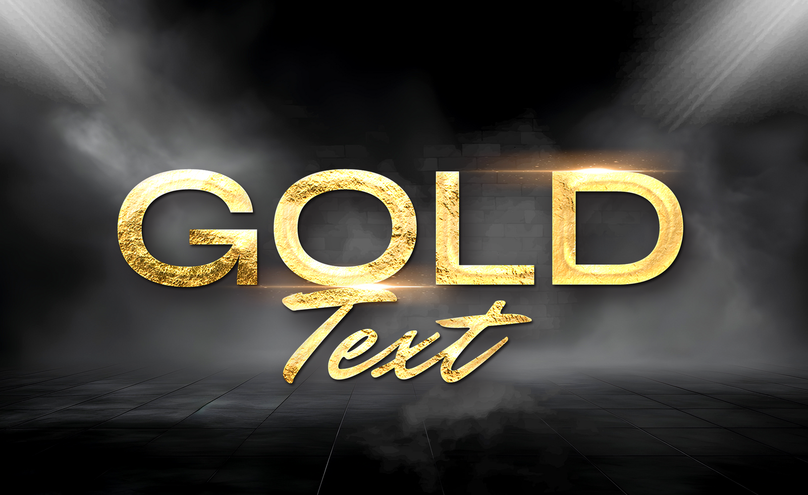Gold Double Text Effect psd