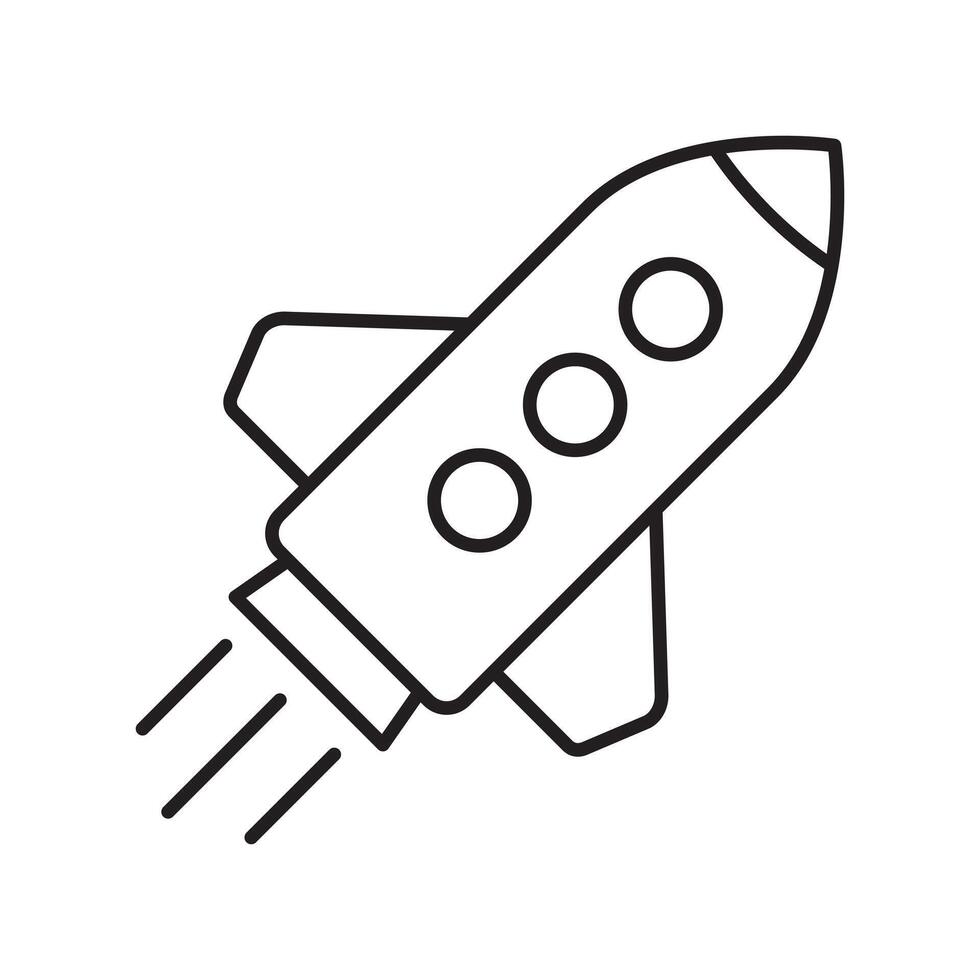 Rocket line icon. Flying rocket icon. vector