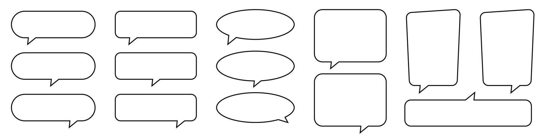 Collection of line speech bubble, speech balloon, chat bubble. vector
