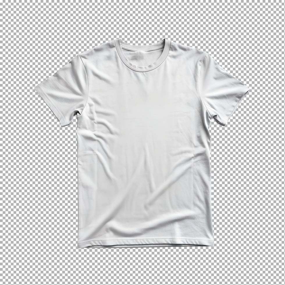 White t - shirt mockup on transparent background psd