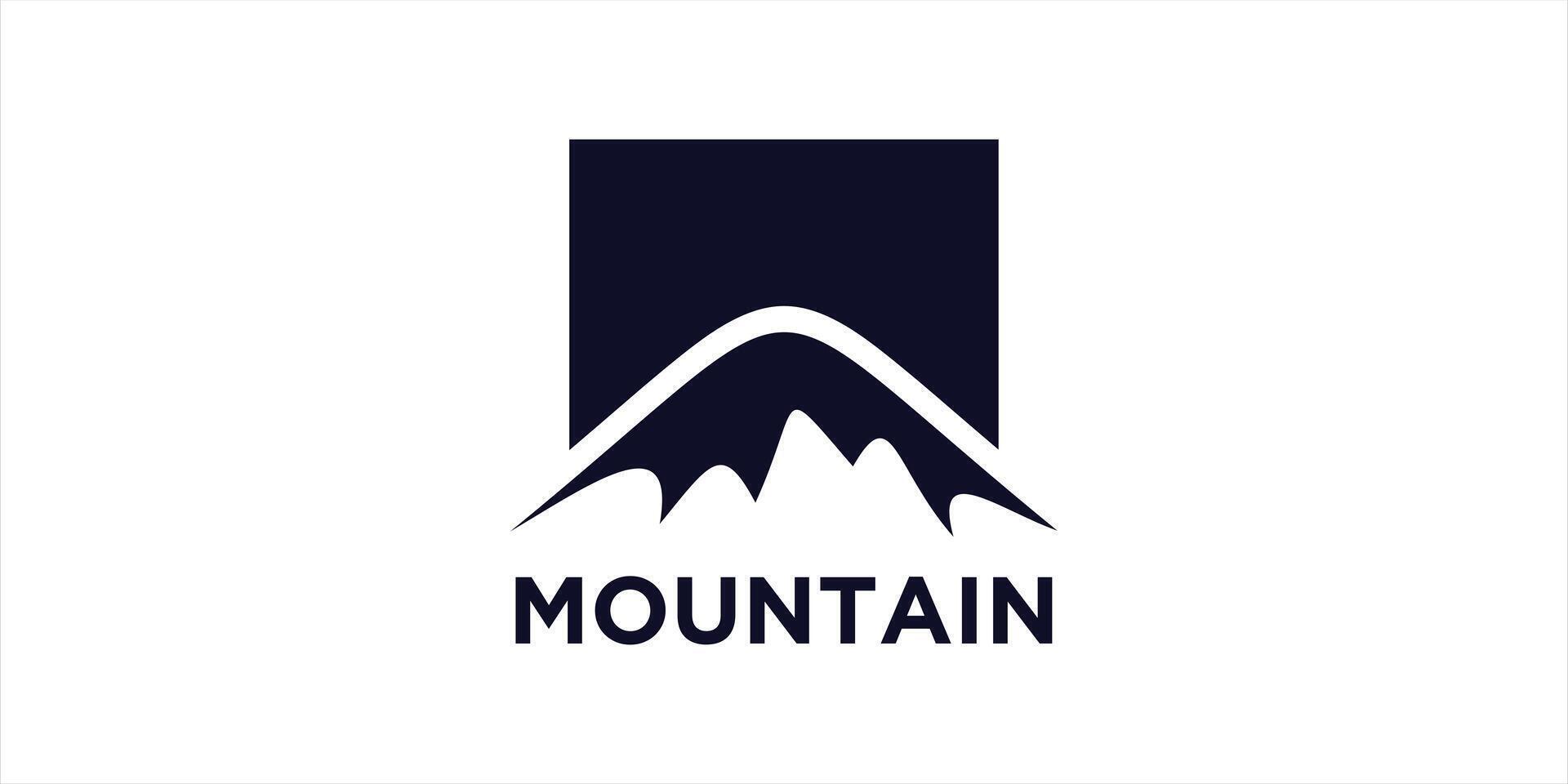Mountain logo design unique concept Premium vector