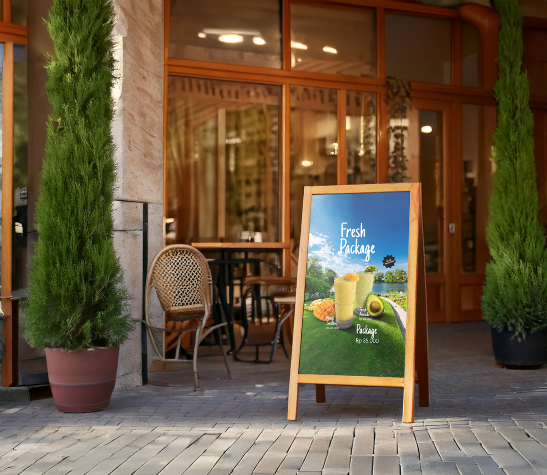 Menu Sign Restaurant Mockup psd