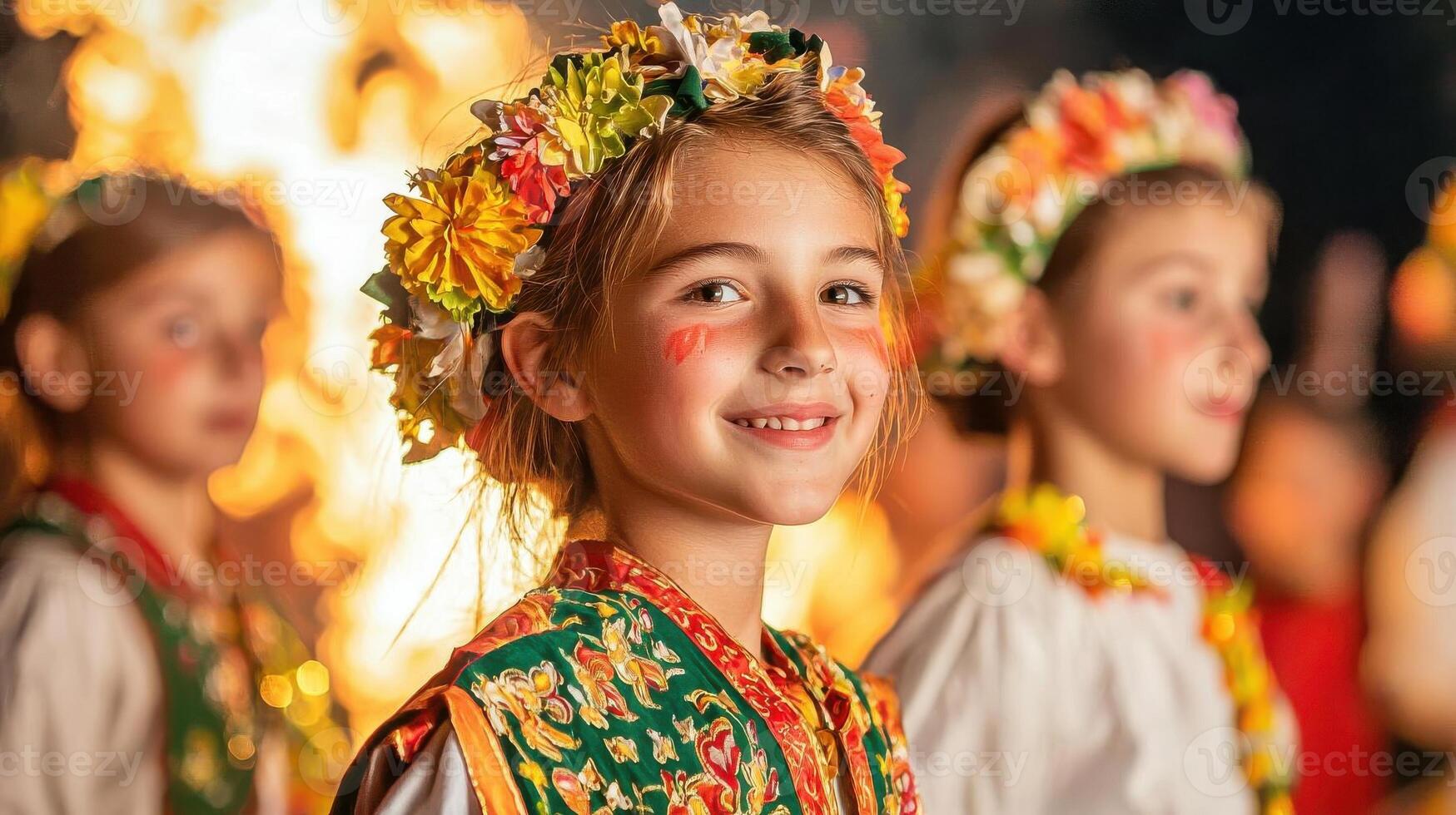 Traditional Bulgarian fire dancing ritual, nestinari photo