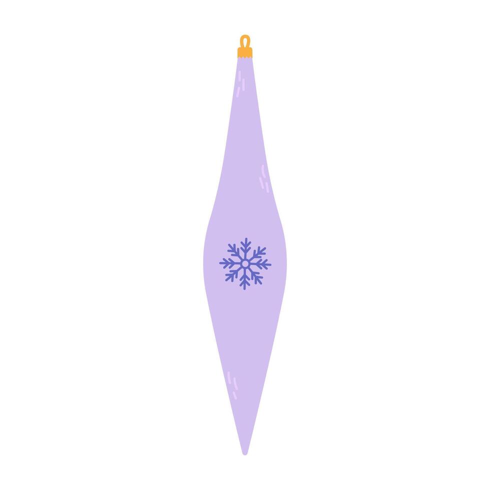 Ornate purple Christmas ornament with snowflake design hanging on a golden hook vector