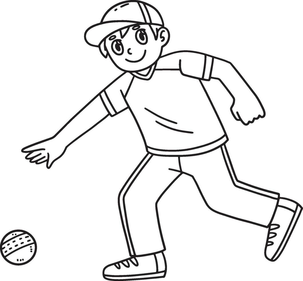 Cricket Fielder Picking Up the Ball Isolated vector