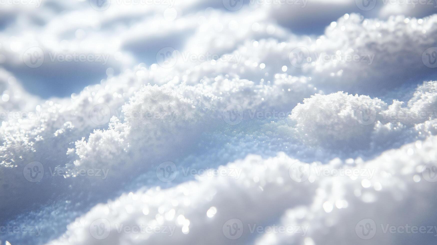 Soft, powdery snow with sparkling textures on a tranquil winter day. photo