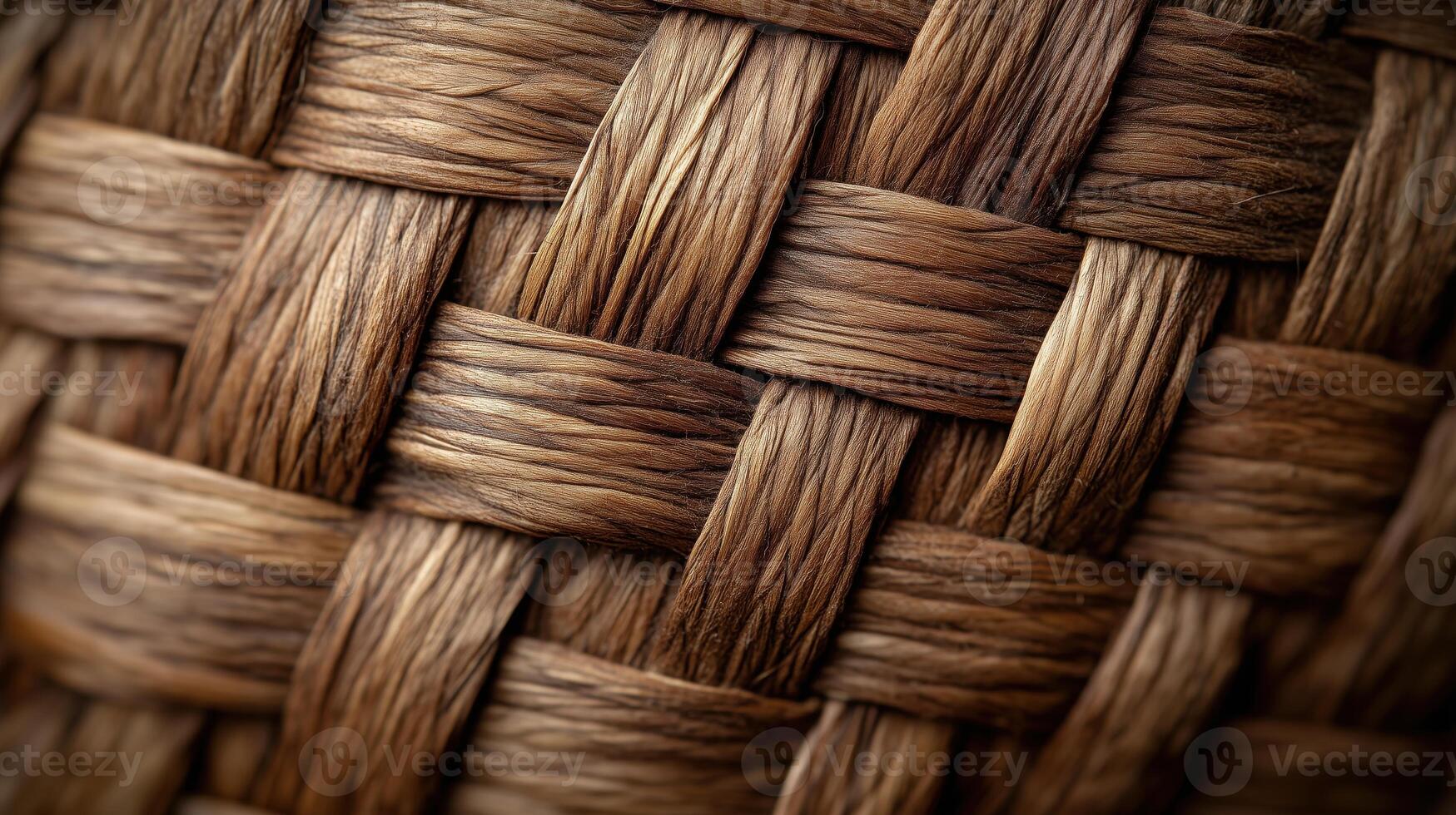Detailed close-up view of woven natural fibers showcasing texture and design, perfect for crafts and textile projects. photo