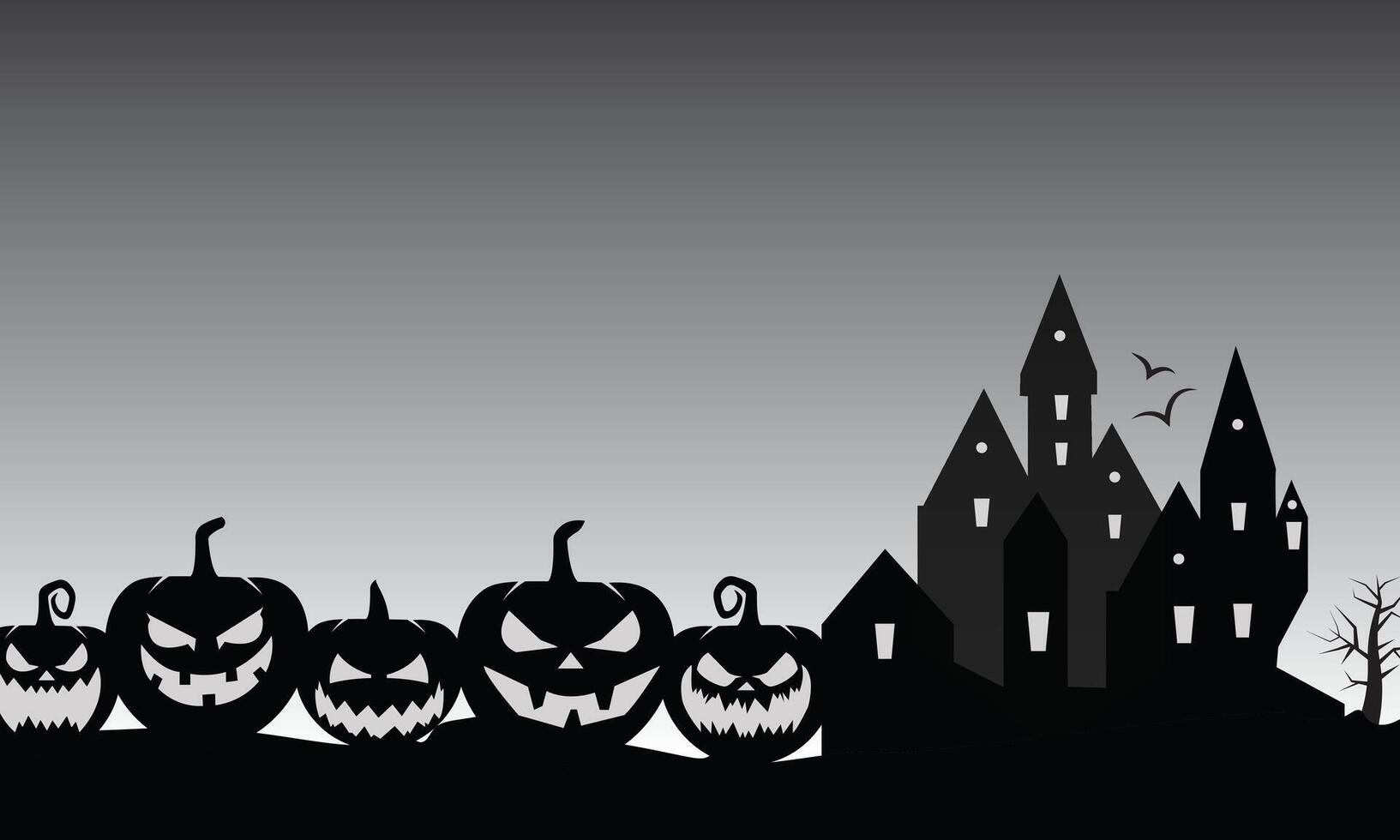 Spooky Jack-O'-Lanterns Glowing in the Dark vector