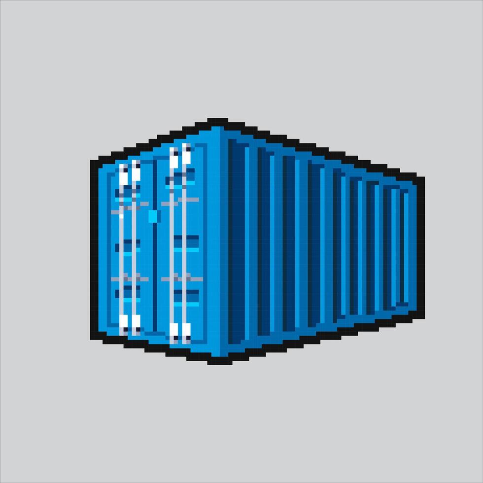 Shipping Box Container pixelated for the pixel art game and icon for website and game. old school retro. vector